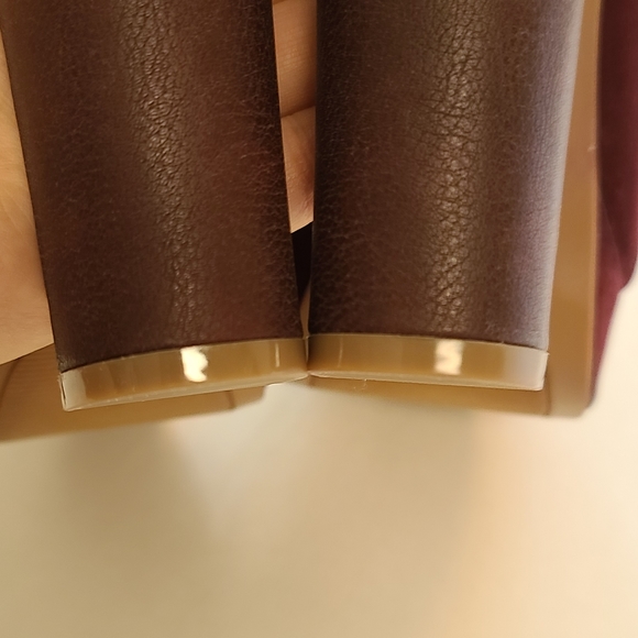 SHOE DAZZLE Marlena Maroon Peep Toe Ankle Strap Platform Heels Size 8 - Picture 10 of 16